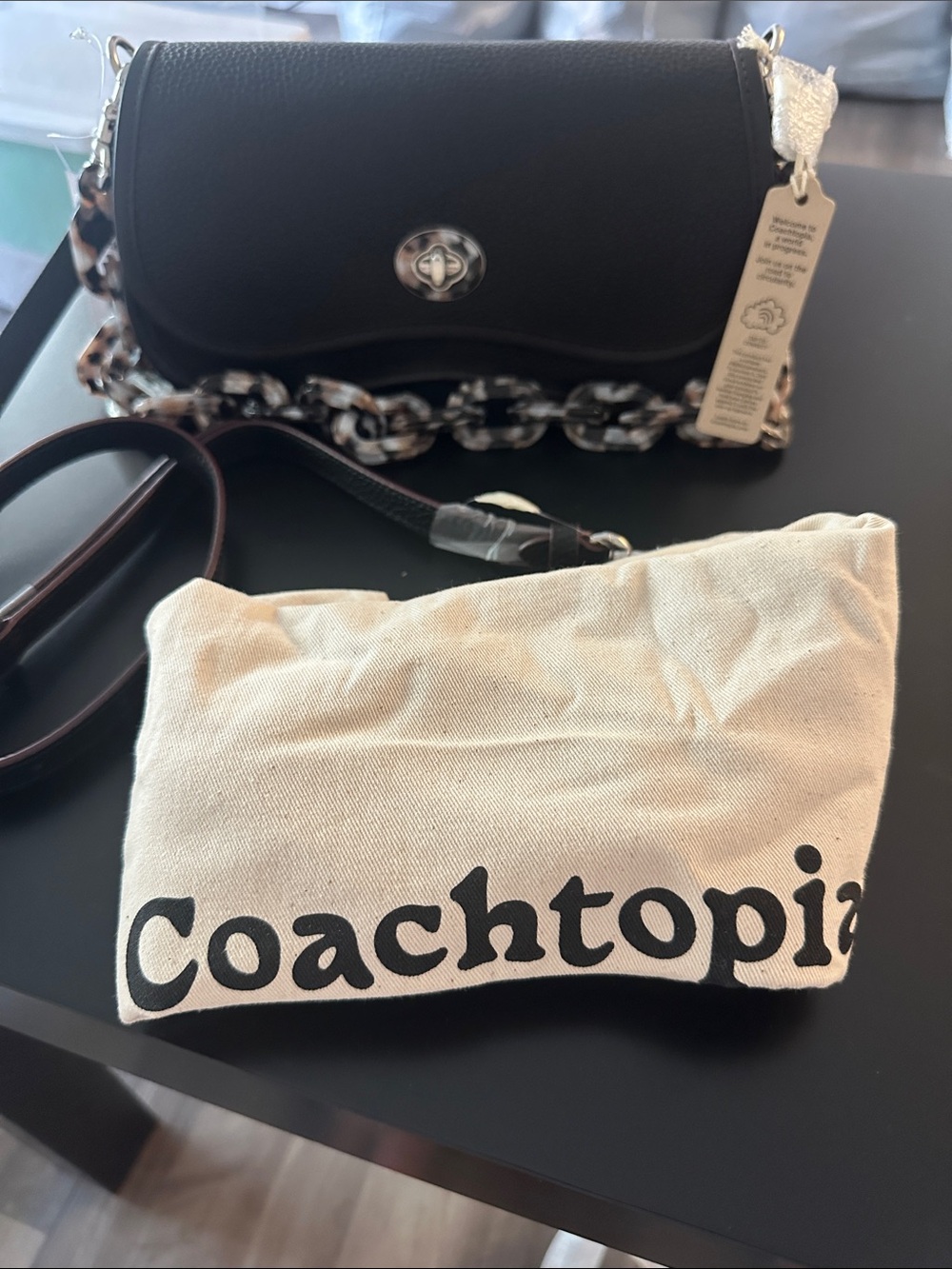 Coachtopia Black Leather Shoulder/Crossbody.